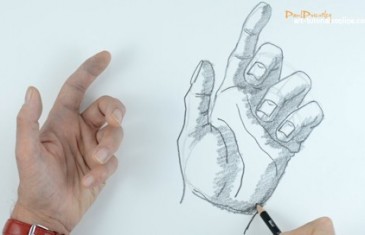 How to draw a hand with bent fingers