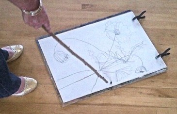 creative drawing with a stick