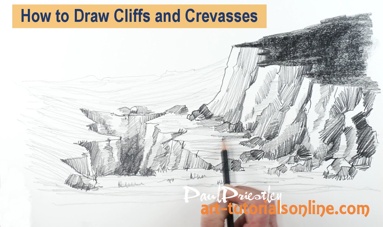 How to draw landscape through black and white in pencil , pencil drawing  cliff climbing, Hobbies & Toys, Stationery & Craft, Art & Prints on  Carousell