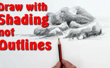 Draw rocks using shading and no outlines